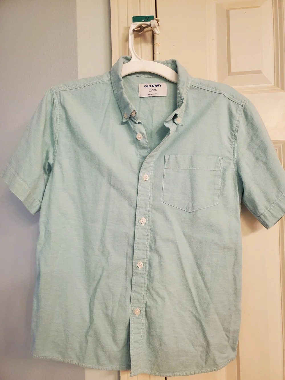 Old Navy Boy's Light Mint Short-Sleeve Button-Down Shirt